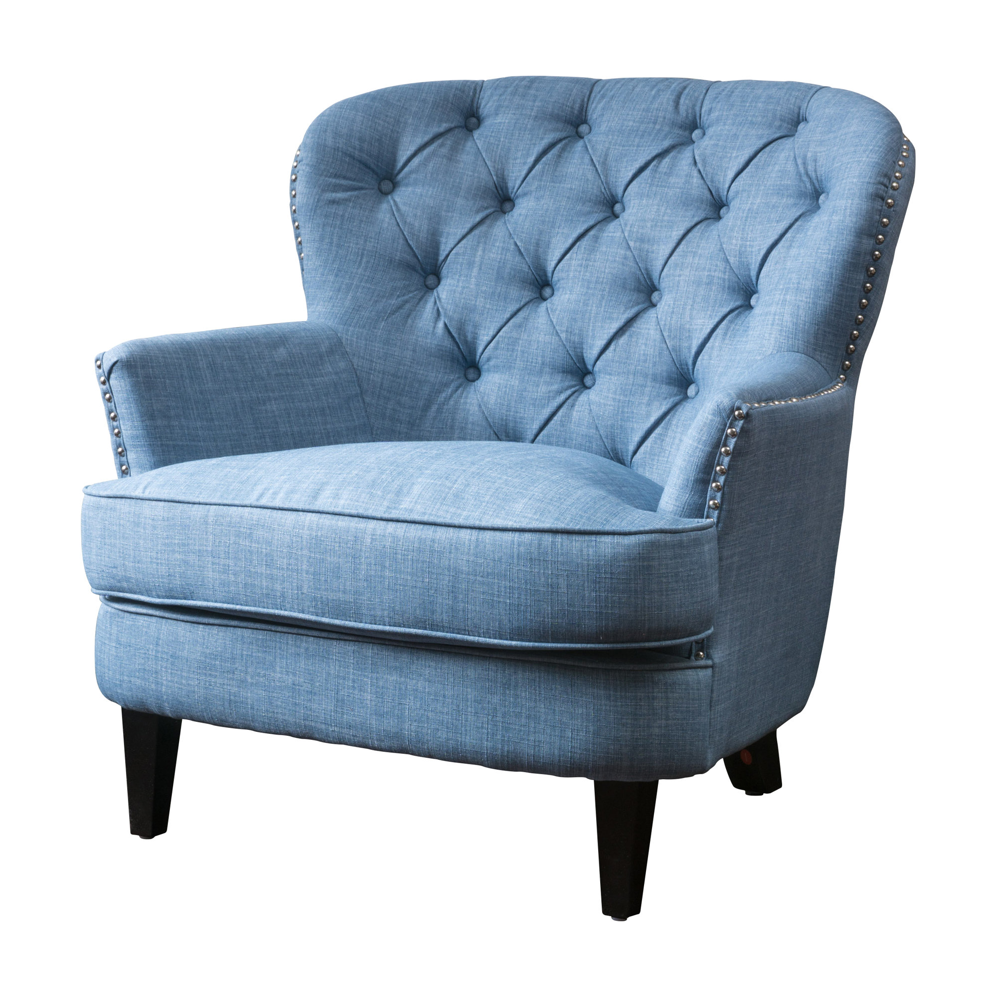 Lark Manor™ Parmelee Tufted Upholstered Linen Wing back Chair & Reviews